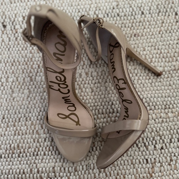 Sam Edelman Nude Patent Heels Size 10 – Ankle Strap Dress Sandals - Picture 5 of 5